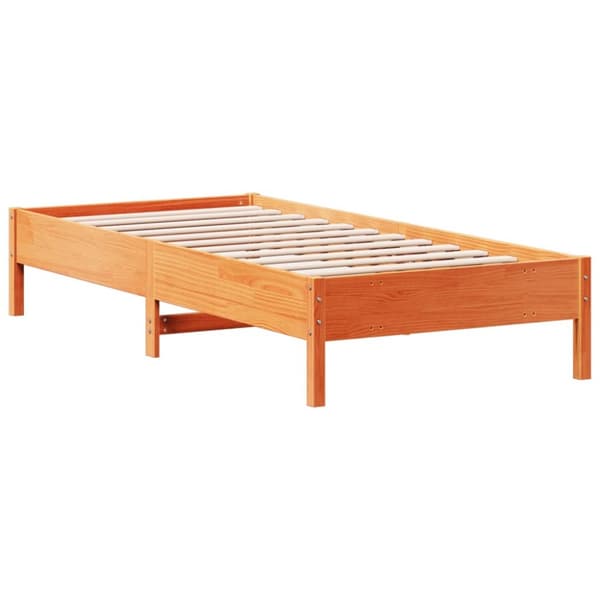 Sängynrunko ilman patjaa vahanruskea 90x200 cm täysi mänty