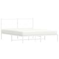 Miniatyrbillede 4 af 10: sengeramme med sengegavl 150x200 cm metal hvid