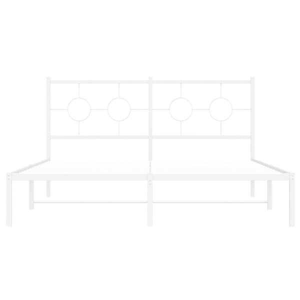 sengeramme med sengegavl 150x200 cm metal hvid