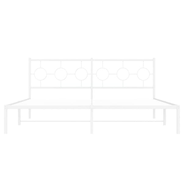 sengeramme med sengegavl 183x213 cm metal hvid