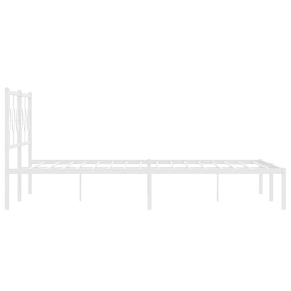 sengeramme med sengegavl 183x213 cm metal hvid