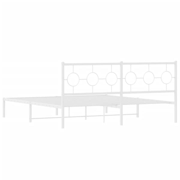 sengeramme med sengegavl 183x213 cm metal hvid