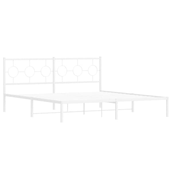 sengeramme med sengegavl 183x213 cm metal hvid