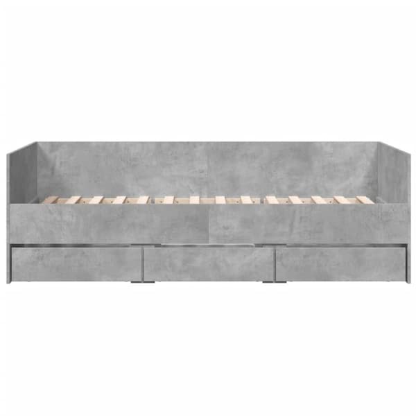Dagbädd med lådor betonggrå 100x200 cm konstruerat trä