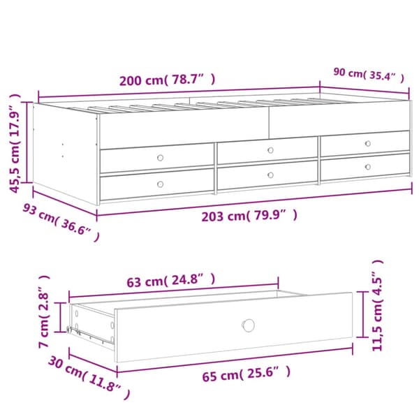 Vuodesohva laatikoilla musta 90x200 cm tekninen puu