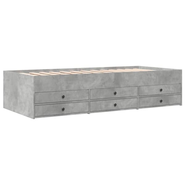 Vuodesohva laatikoilla betoninharmaa 90x200 cm tekninen puu