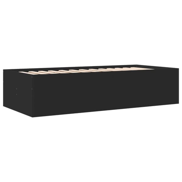 daybed med skuffer 90x190 cm konstrueret træ sort
