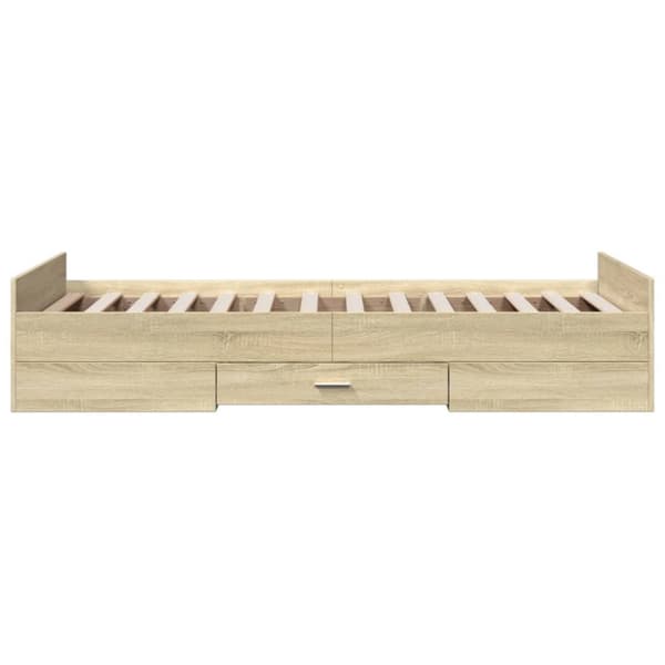 sengeramme med skuffer 90x190 cm konstrueret træ sonoma-eg