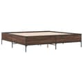 Miniatyrbillede 6 af 9: sengeramme 200x200 cm konstrueret træ og metal brun egetræ
