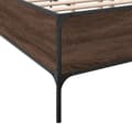 Miniatyrbillede 7 af 9: sengeramme 200x200 cm konstrueret træ og metal brun egetræ