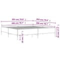 Miniatyrbillede 9 af 9: sengeramme 200x200 cm konstrueret træ og metal brun egetræ