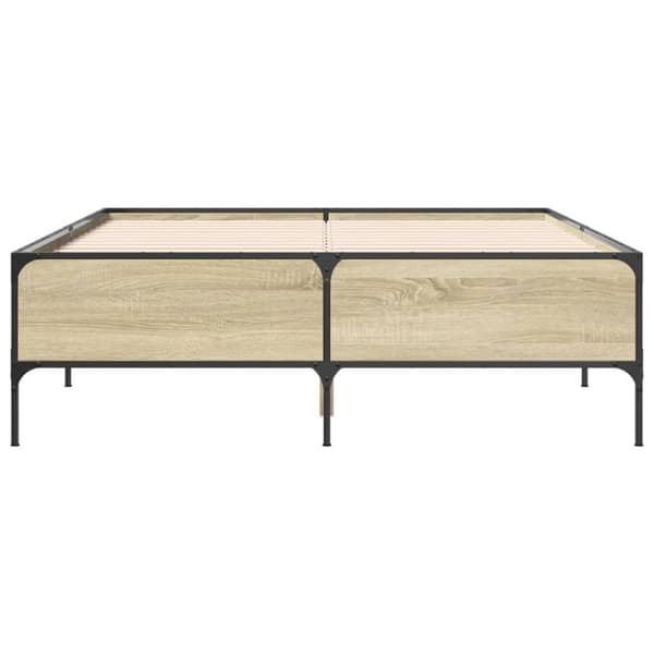 sengestel 160x200 cm konstrueret træ og metal sonoma-eg