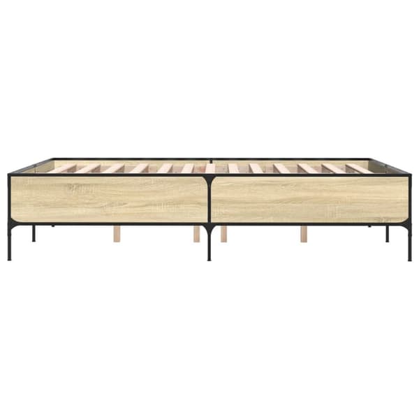 sengestel 160x200 cm konstrueret træ og metal sonoma-eg