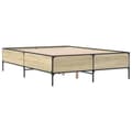 Miniatyrbillede 2 af 9: sengestel 160x200 cm konstrueret træ og metal sonoma-eg