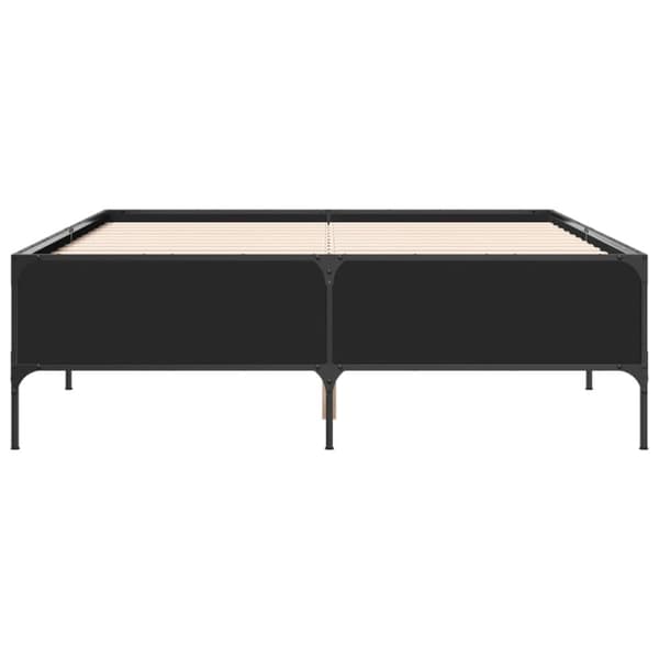 sengestel 140x190 cm konstrueret træ og metal sort