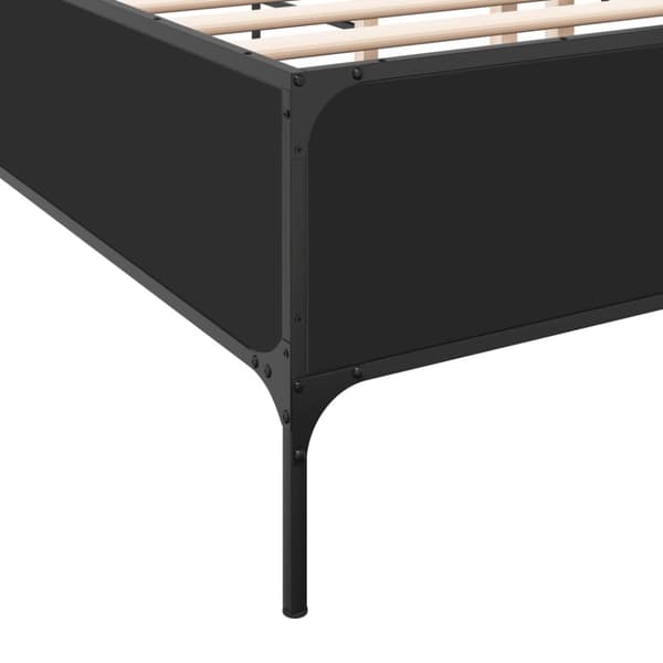 sengestel 140x190 cm konstrueret træ og metal sort