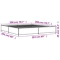 Miniatyrbillede 9 af 9: sengestel 200x200cm konstrueret træ og metal røget egetræsfarve