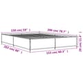 Miniatyrbillede 9 af 9: sengestel 150x200cm konstrueret træ og metal røget egetræsfarve
