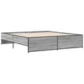 Miniatyrbillede 6 af 9: sengestel 200x200 cm konstrueret træ og metal grå sonoma-eg