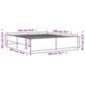 Miniatyrbillede 9 af 9: sengestel 200x200 cm konstrueret træ og metal grå sonoma-eg