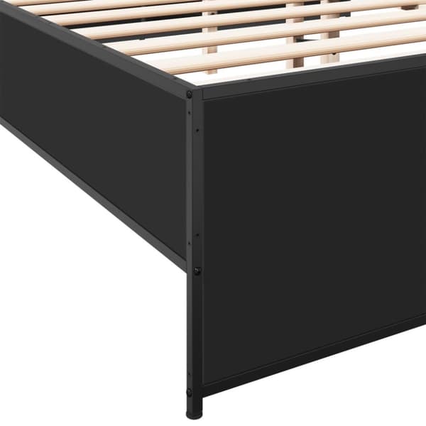 sengestel 140x200 cm konstrueret træ og metal sort