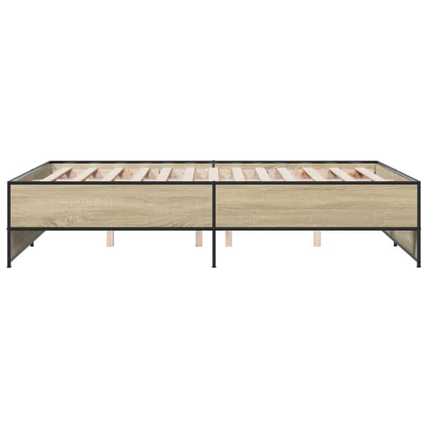 sengestel 140x190 cm konstrueret træ og metal sonoma-eg