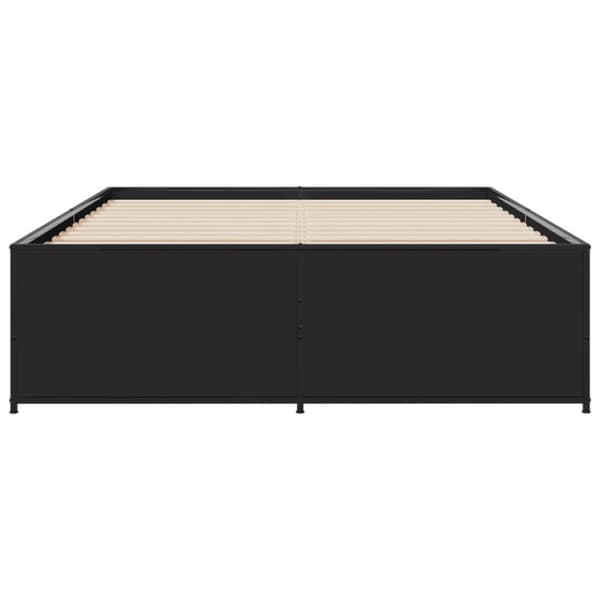 sengestel 135x190 cm konstrueret træ og metal sort