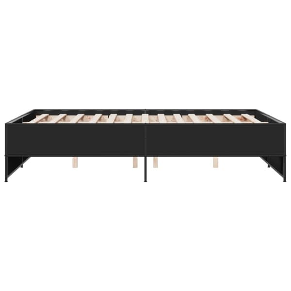 sengestel 135x190 cm konstrueret træ og metal sort