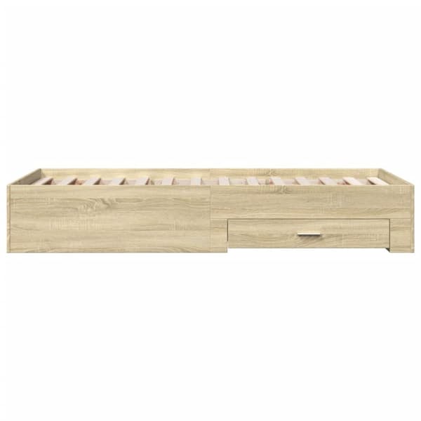 sengeramme med skuffer 75x190 cm konstrueret træ sonoma-eg