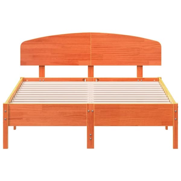 sengeramme uden madras 120x190 cm massivt fyrretræ gyldenbrun