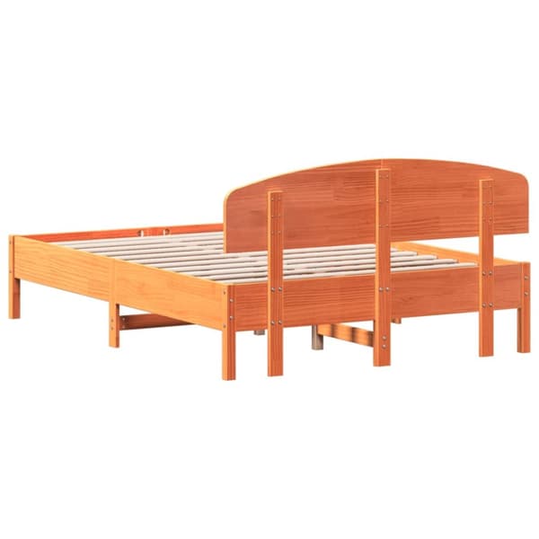 sengeramme uden madras 120x190 cm massivt fyrretræ gyldenbrun
