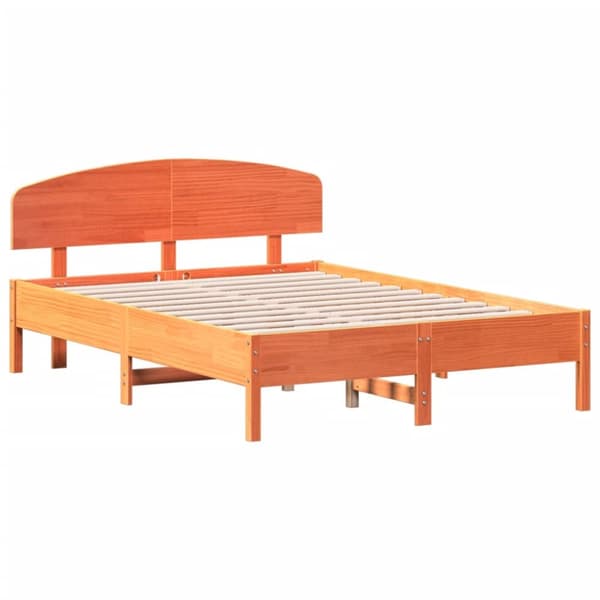 sengeramme uden madras 120x190 cm massivt fyrretræ gyldenbrun