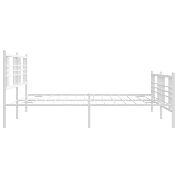 sengeramme med sengegavl og fodgærde 200x200 cm metal hvid