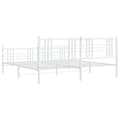 Miniatyrbillede 6 af 8: sengeramme med sengegavl og fodgærde 200x200 cm metal hvid
