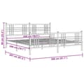 Miniatyrbillede 8 af 8: sengeramme med sengegavl og fodgærde 200x200 cm metal hvid