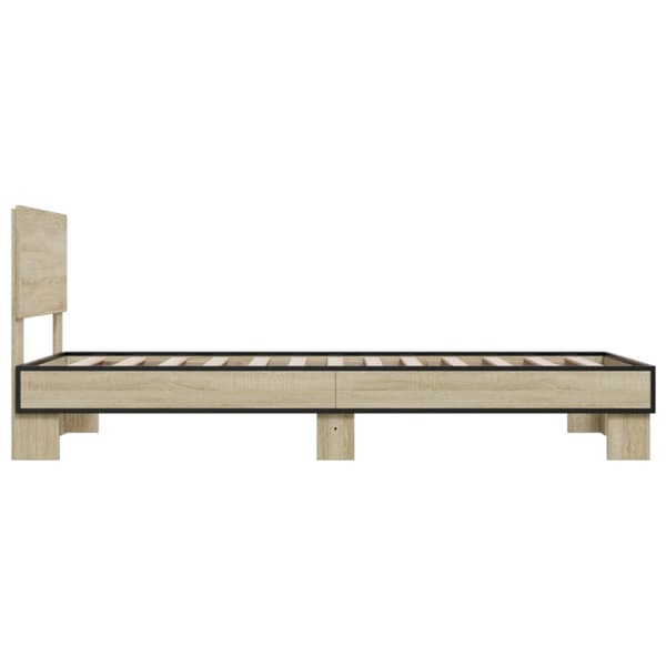 sengeramme 75x190 cm konstrueret træ og metal sonoma-eg