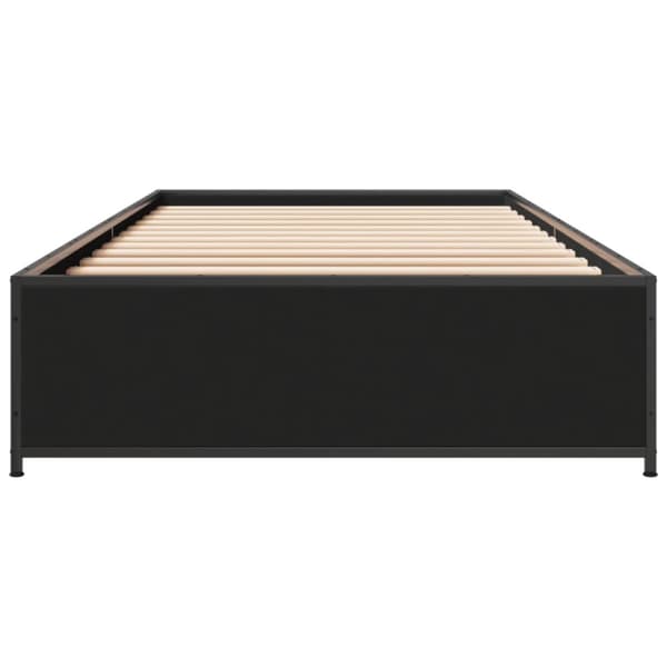 Sängynrunko musta 75x190 cm tekninen puu ja metalli
