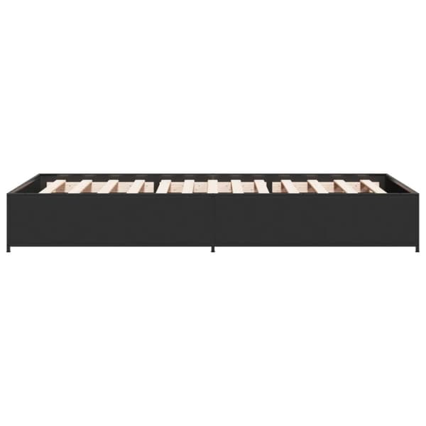 Sängynrunko musta 75x190 cm tekninen puu ja metalli