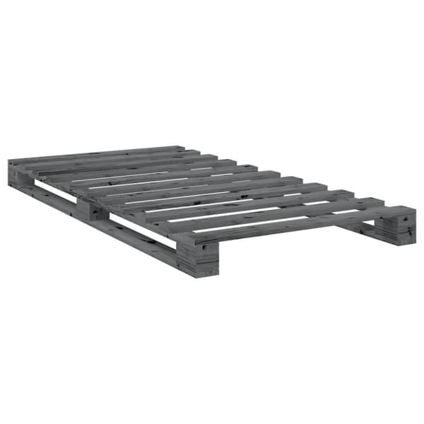 sengeramme med sengegavl 100x200 cm massivt fyrretræ grå