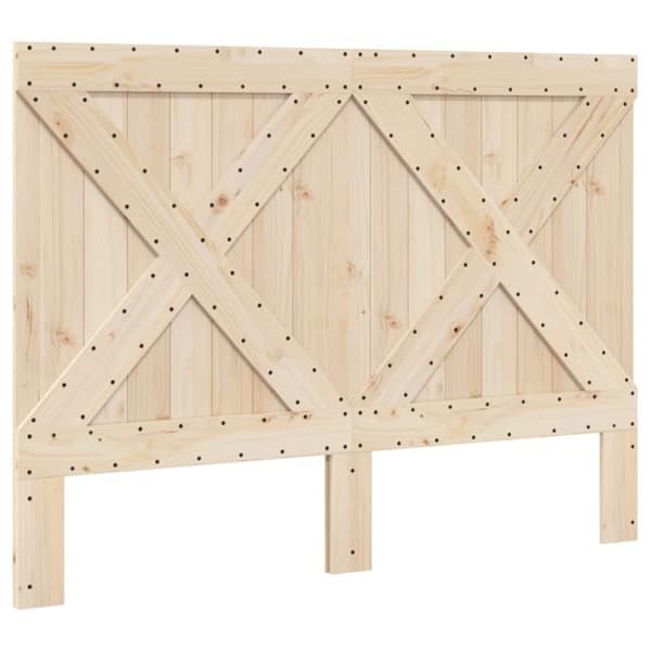 sengeramme med sengegavl 160x200 cm massivt fyrretræ grå