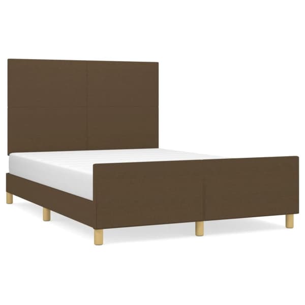 sengeramme med sengegavl 140x190 cm stof mørkegrøn