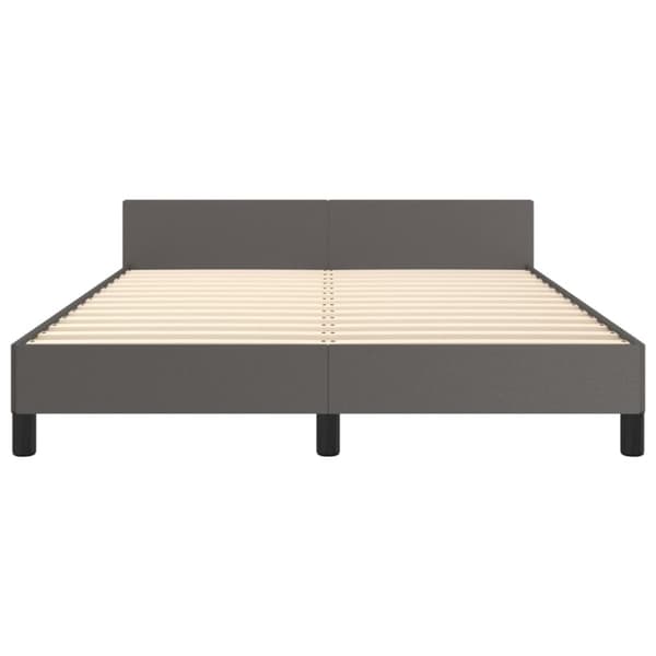 sengeramme med sengegavl 140x190 cm kunstlæder grå
