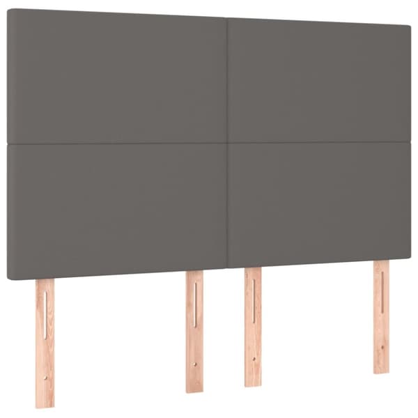 sengeramme med sengegavl 140x190 cm kunstlæder grå