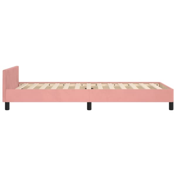 sengeramme med sengegavl 80x200 cm fløjl lyserød