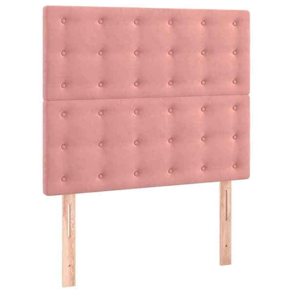 sengeramme med sengegavl 80x200 cm fløjl lyserød
