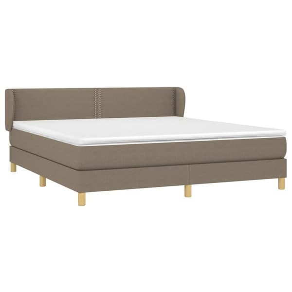 Ramsäng med madrass taupe 180x200 cm tyg