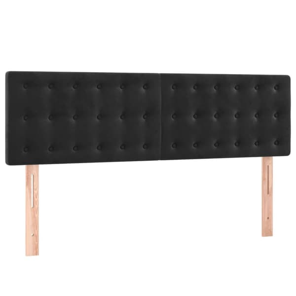 Ramsäng med madrass svart 140x190 cm sammet