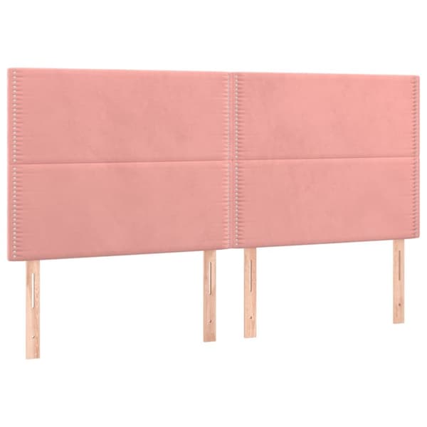 Ramsäng med madrass rosa 160x200 cm sammet