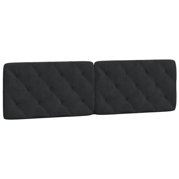 sengeramme med LED-lys 180x200 cm velour sort