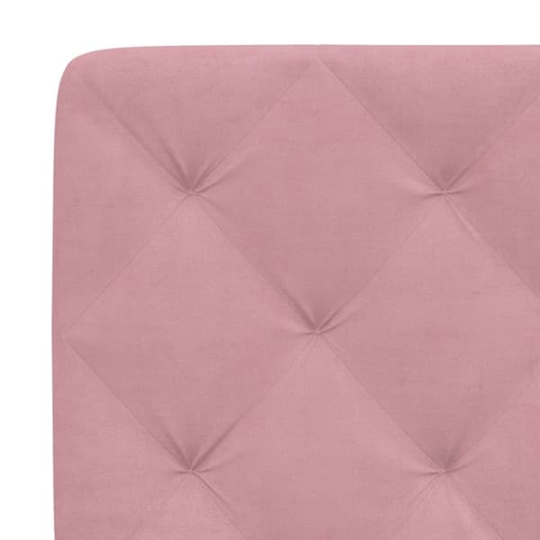 Sängram med huvudgavel rosa 140x190 cm sammet